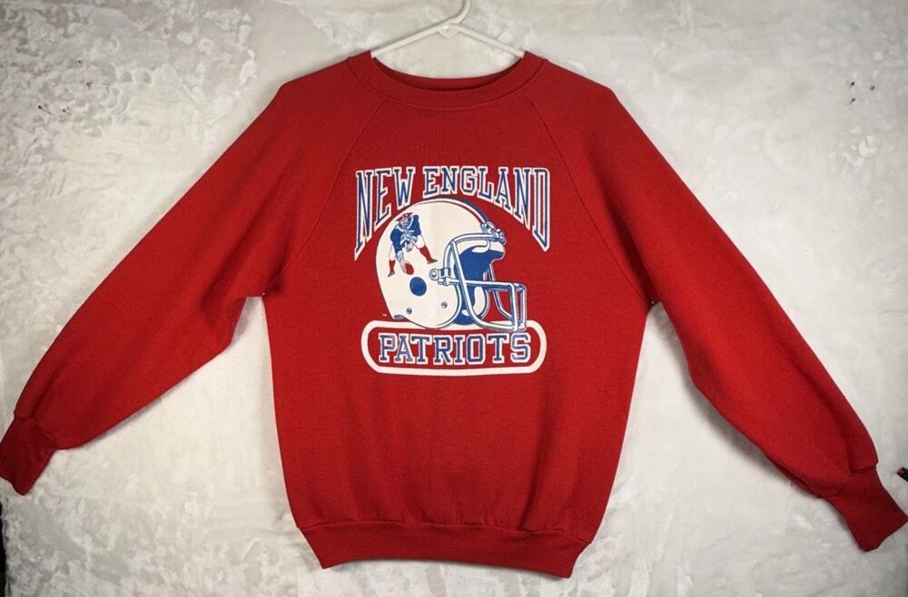 Logo 7 Inc. Vintage Tag New England Patriots Pullover L Sweatshirt Logo Red READ